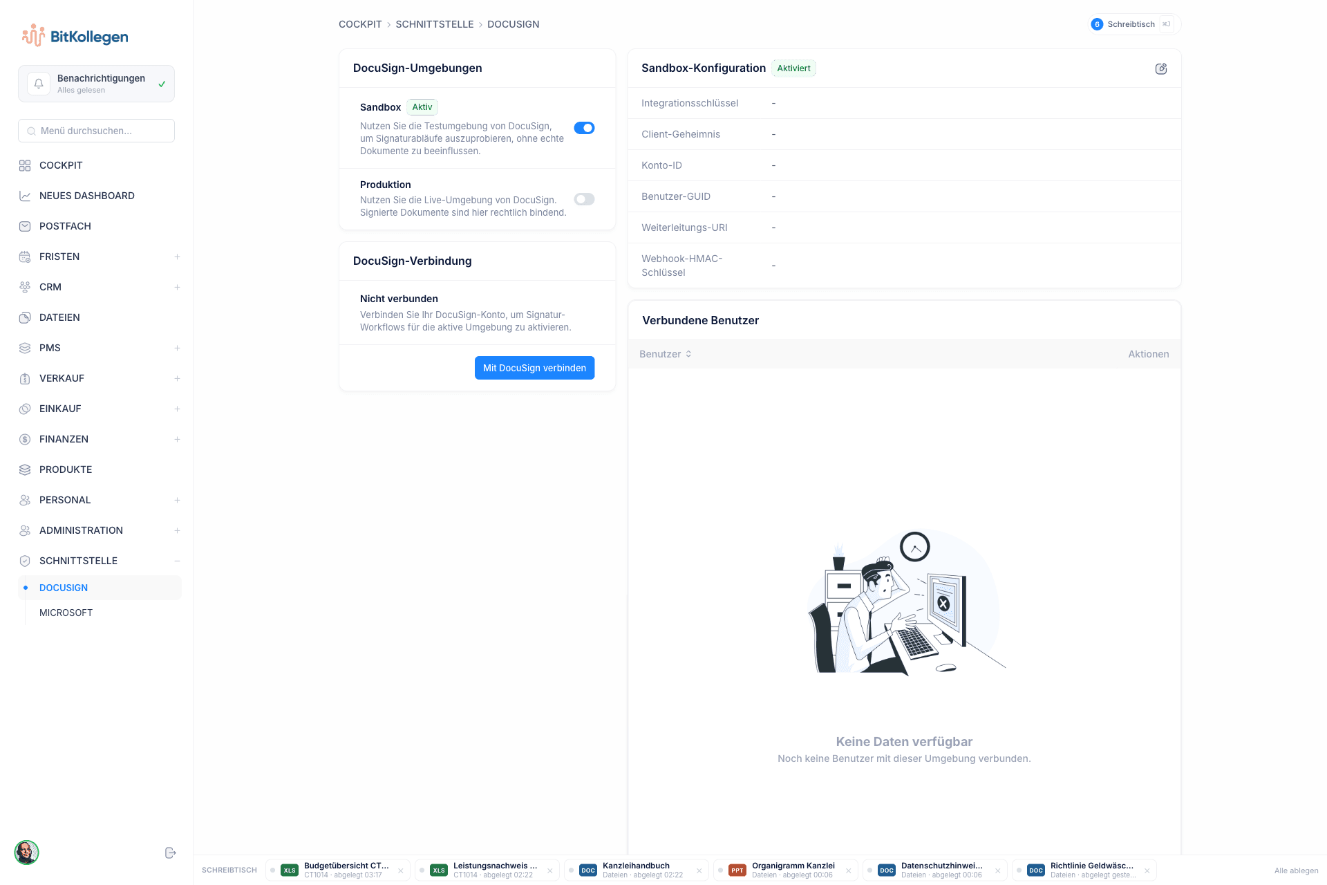 DeskGenie: DocuSign-Konfiguration für E-Signaturen